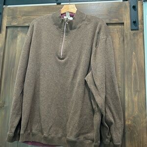 E941-289A) EUC Islander Men's Quarter Zip Pullover Sweater Brown Sz. XXL